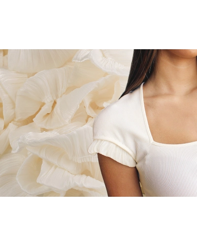 Volánik 3D riasený, krešovaný šírka 40 mm - 1 m | Mimib