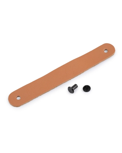 Kožené pútko / úchytka / madlo so skrutkovacím nitom 2x7 cm - 1 ks | Mimib