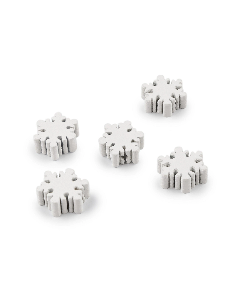 Drevené korálky vločka Ø20 mm - 5 ks | Mimib