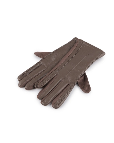 Dámske rukavice zdobené eko kožou, dotykové - 1 pár | Mimib