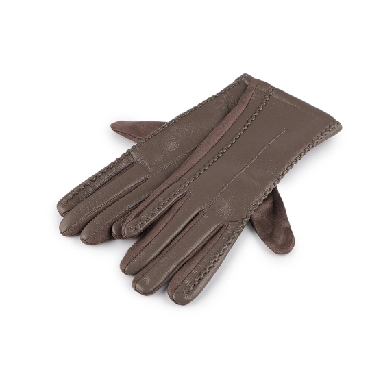 Dámske rukavice zdobené eko kožou, dotykové - 1 pár | Mimib