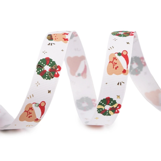 Vianočná rypsová stuha šírka 15 mm - 22.5 m | Mimib