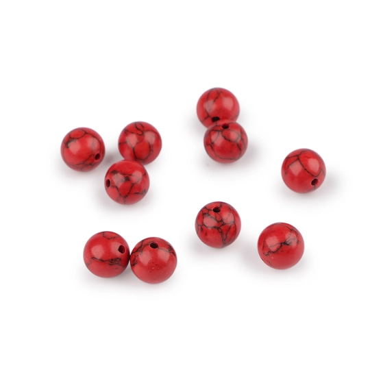 Tyrkys červený syntetický, minerálne korálky Ø10 mm - 10 ks | Mimib