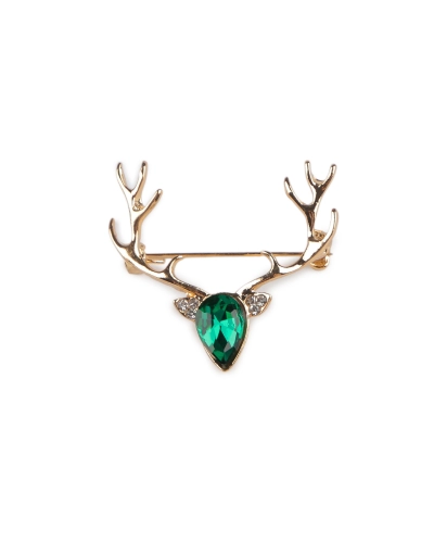 Vianočná brošňa s brúsenými kamienkami jeleň - 1 ks | Mimib