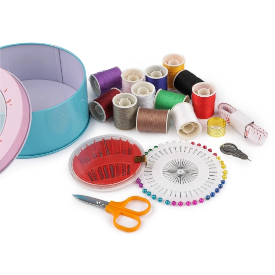 Súprava na šitie v plechovej krabičke - 1 ks | Mimib