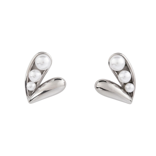 Náušnice z nerezovej ocele s perlami - 1 pár | Mimib