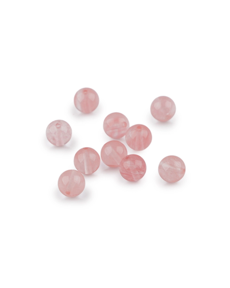 Čerešňový kremeň syntetický, minerálne korálky Ø8 mm - 10 ks | Mimib