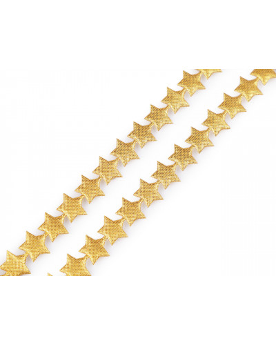 Szatén paszomány szélessége 15 mm csillag fémes karácsonyi | Mimib