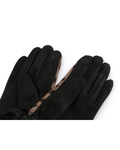 Dámske rukavice s kožušinou tiger, dotykové - 1 pár | Mimib