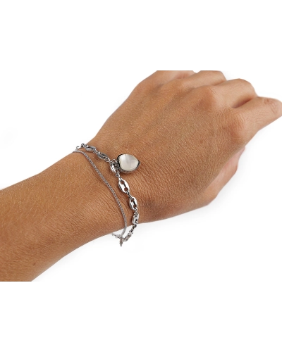 Náramok z nerezovej ocele dvojitý, srdce - 1 ks | Mimib