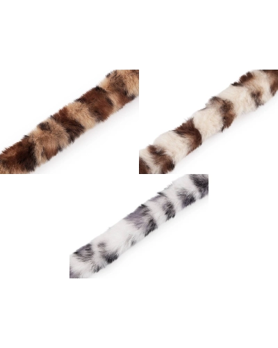 Všívacia odevná / dekoračná kožušina okrúhla, zvierací vzor šírka 2,5 cm - 1 m | Mimib