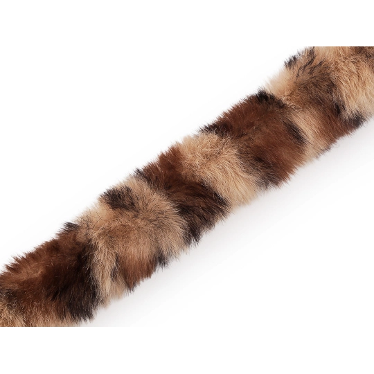 Všívacia odevná / dekoračná kožušina okrúhla, zvierací vzor šírka 2,5 cm - 1 m | Mimib