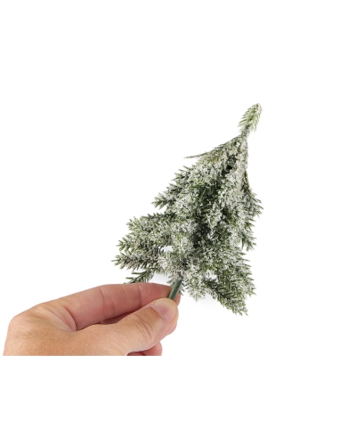 Umelý stromček na drôtiku zasnežený do vencov, kvetináčov 13 cm, 17 cm - 1 ks | Mimib