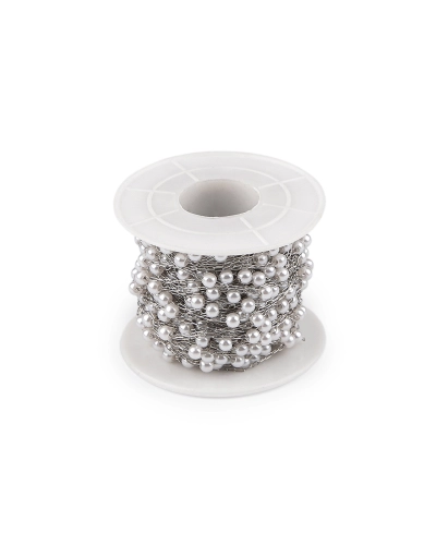 Retiazka z nerezovej ocele perly Ø4 a 6 mm metráž - 1 m | Mimib