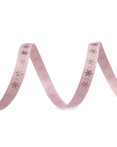 Vianočná rypsová stuha vločky šírka 10 mm - 22.5 m | Mimib