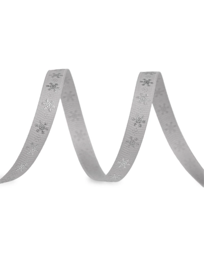 Vianočná rypsová stuha vločky šírka 10 mm - 22.5 m | Mimib