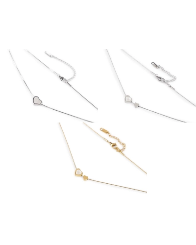 Náhrdelník z nerezovej ocele srdce s perleťou - 1 ks | Mimib