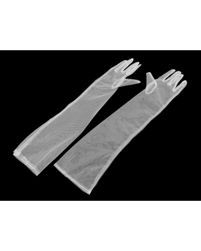 Dlhé spoločenské rukavice tylové - 1 pár | Mimib