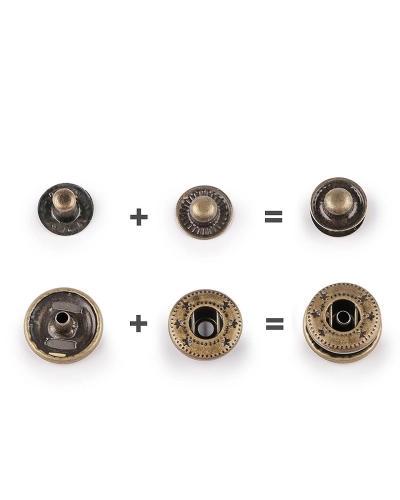 Kovové cvoky Ø15 mm na stredne hrubé látky, z nerezovej ocele - 50 sada | Mimib