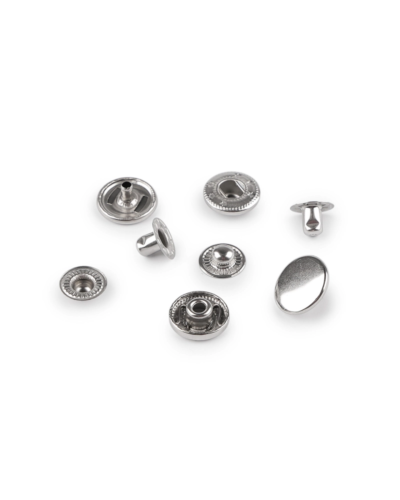 Kovové cvoky Ø15 mm na stredne hrubé látky, z nerezovej ocele - 50 sada | Mimib