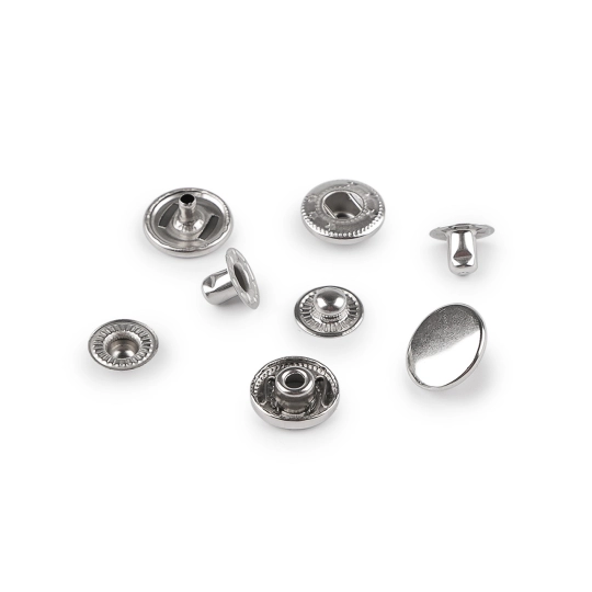 Kovové cvoky Ø15 mm na stredne hrubé látky, z nerezovej ocele - 50 sada | Mimib