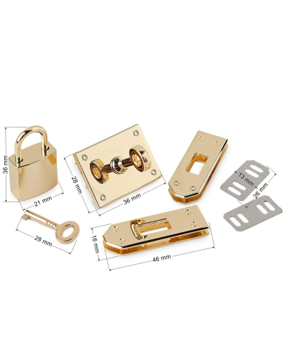 Sada zapínania na tašku so zámkom - 1 sada | Mimib