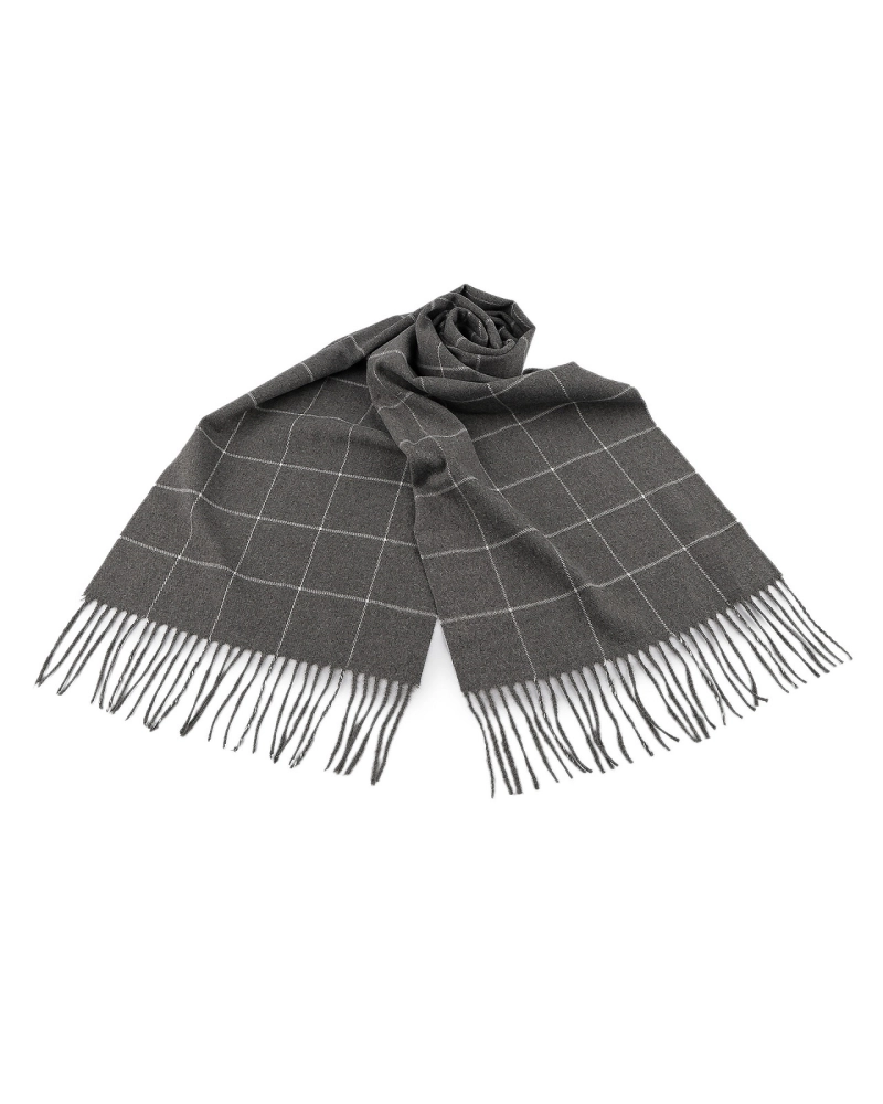 Pánsky šál so strapcami káro 30x175 cm - 1 ks | Mimib