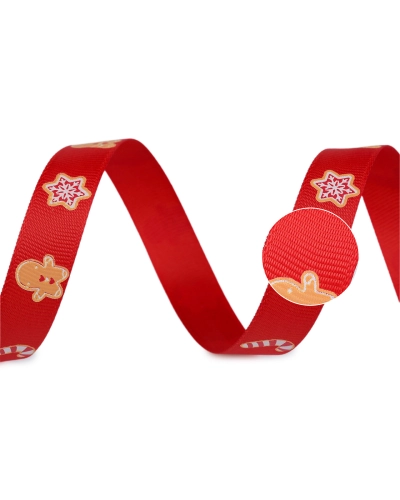 Vianočná rypsová stuha šírka 15 mm - 22.5 m | Mimib