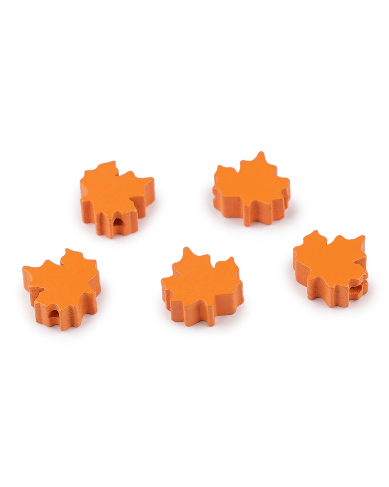 Drevené koráliky listy 19x20 mm - 5 ks | Mimib