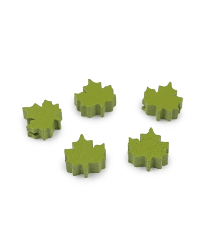 Drevené koráliky listy 19x20 mm - 5 ks | Mimib