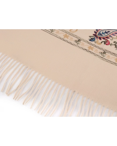 Veľká teplá šatka / pléd vyšívaná so strapcami, typu kašmír 70x180 cm - 1 ks | Mimib