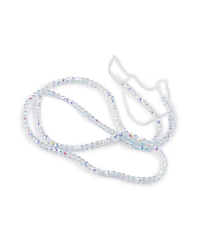 Sklenené korálky brúsené ohňovky 2 mm s AB efektom, na šnúrke - 1 sáčok | Mimib