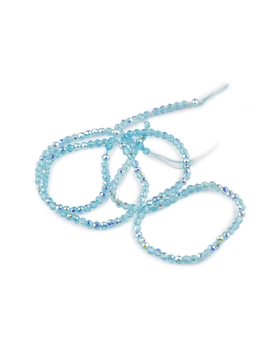 Sklenené korálky brúsené ohňovky 2 mm s AB efektom, na šnúrke - 1 sáčok | Mimib