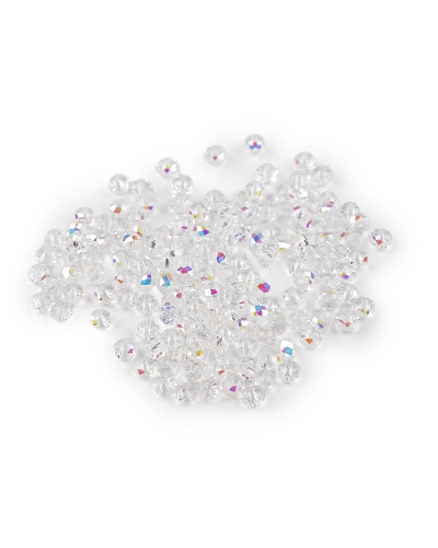 Sklenené korálky brúsené ohňovky 4 mm s AB efektom - 1 sáčok | Mimib