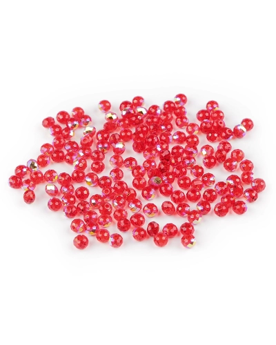 Sklenené korálky brúsené ohňovky 4 mm s AB efektom - 1 sáčok | Mimib