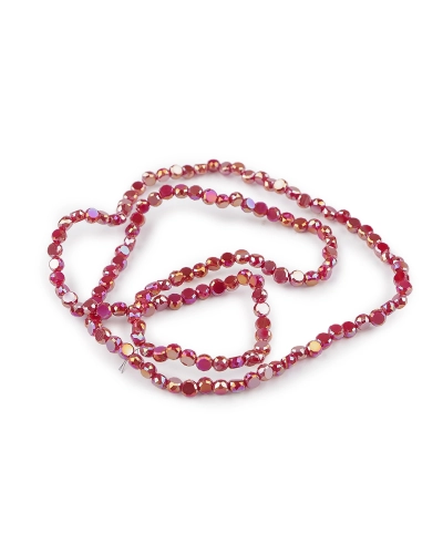 Sklenené korálky brúsené 4 mm ploché, na drôtiku - 1 sáčok | Mimib