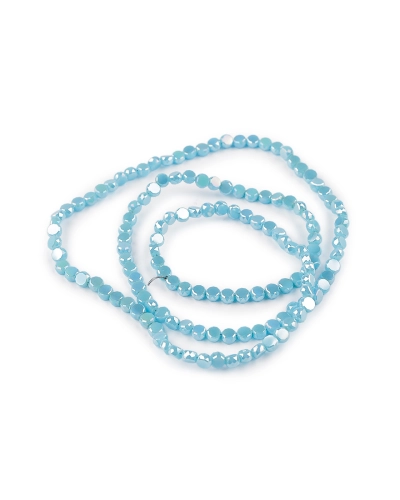 Sklenené korálky brúsené 4 mm ploché, na drôtiku - 1 sáčok | Mimib