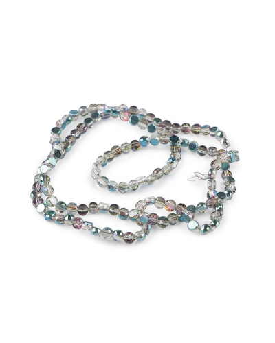 Sklenené korálky brúsené 4 mm ploché, na drôtiku - 1 sáčok | Mimib