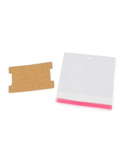 Papierová karta na náramky, gumičky s vreckom s eurozávesom 6,2x9,3 cm - 200 ks | Mimib