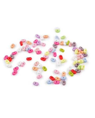 Plastové korálky peanut, farebný mix 4x6 mm - 10 g | Mimib