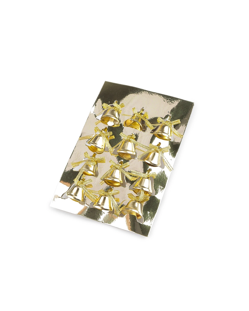 Zvonček s lurexovou mašličkou a drôtikom Ø25 mm - 12 ks | Mimib