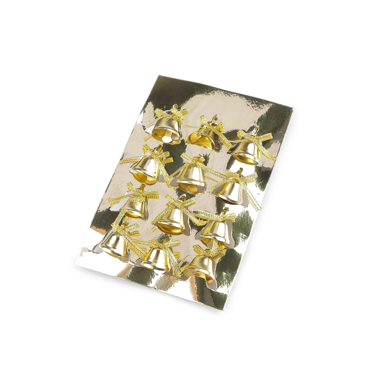 Zvonček s lurexovou mašličkou a drôtikom Ø25 mm - 12 ks | Mimib