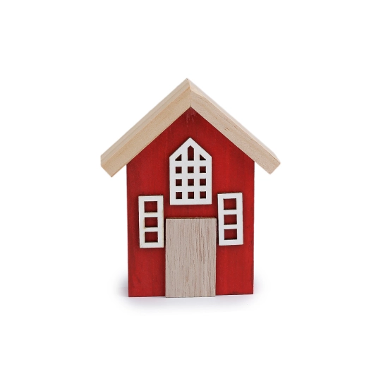 Dekorácia celodrevený domček - 1 ks | Mimib