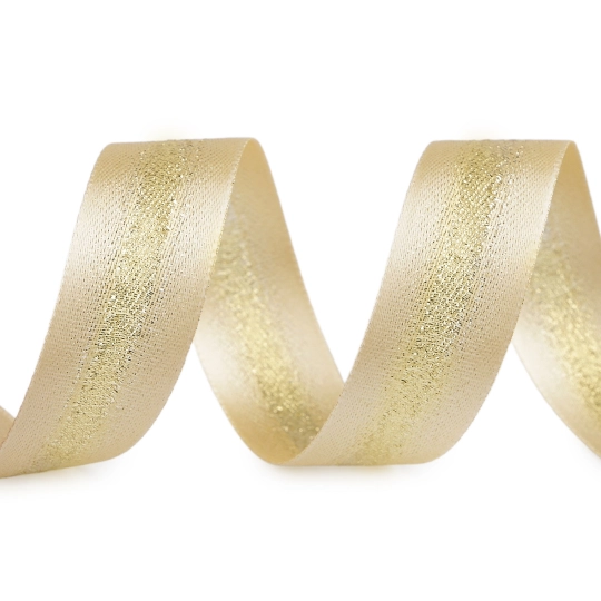 Atlasová stuha s lurexom obojlíca šírka 25 mm - 20 m | Mimib