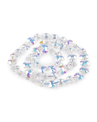 Sklenené korálky brúsené mašličky a hladké tyčky na drôtiku - 1 sáčok | Mimib