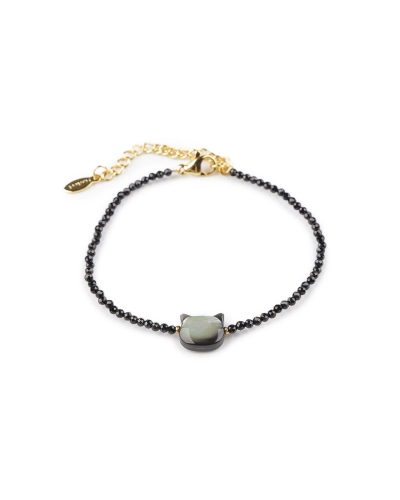 Náramok z brúsených korálikov mačka - 1 ks | Mimib