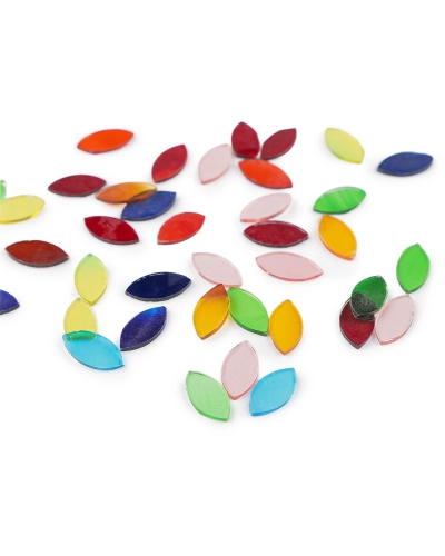 Mozaikové kamienky sklenené lístky farebný mix - 1 sáčok | Mimib