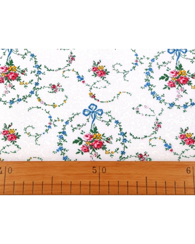 Bavlnená látka / plátno kvetinové venčeky - 1 m | Mimib