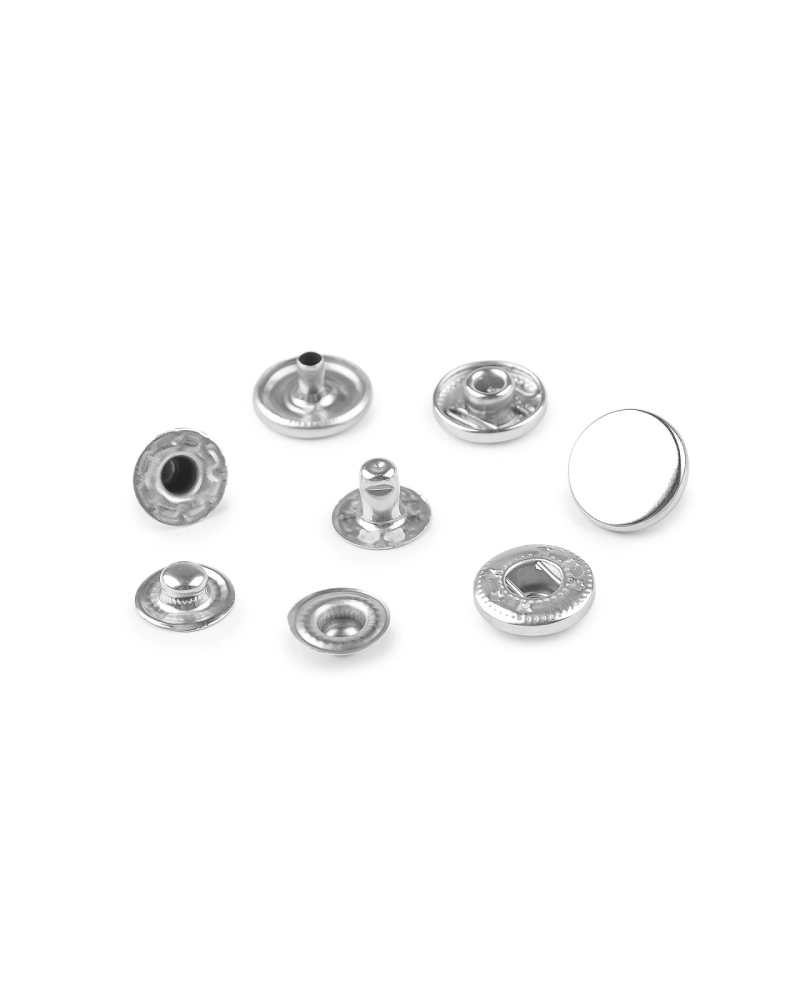 Kovové cvoky Ø12 mm na stredne hrubé látky, z nerezovej ocele - 50 sada | Mimib