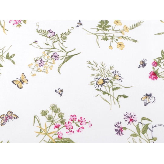 Bavlnená látka / plátno poľné kvety - 1 m | Mimib
